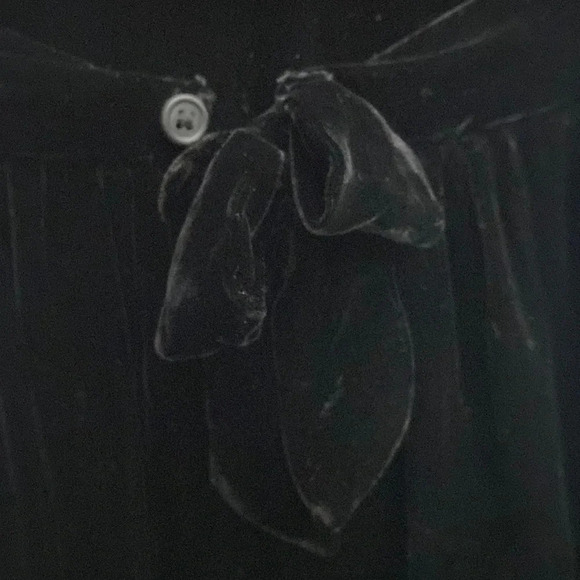 Vintage Gymboree Black Velvet Dress Silk Rayon Blend with Embroidered Flowers - Picture 3 of 6